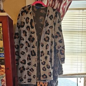 Leopard Print Open Cardigan By APT 9